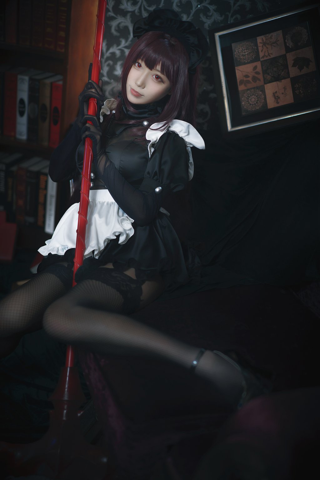 动漫博主@切切celia 斯卡哈 女仆[14P-100M] 网红写真-第2张