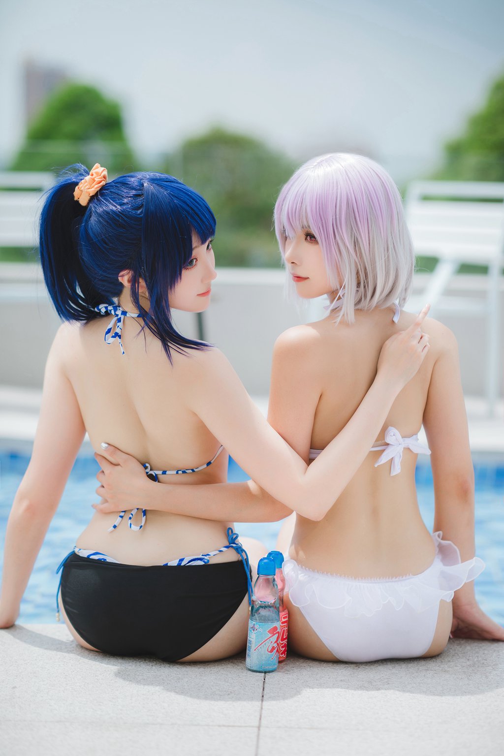 动漫Coser@瓜希酱 &Momoko葵葵 – 宝多六花 新条茜 泳装[85P-269M] 网红写真-第4张