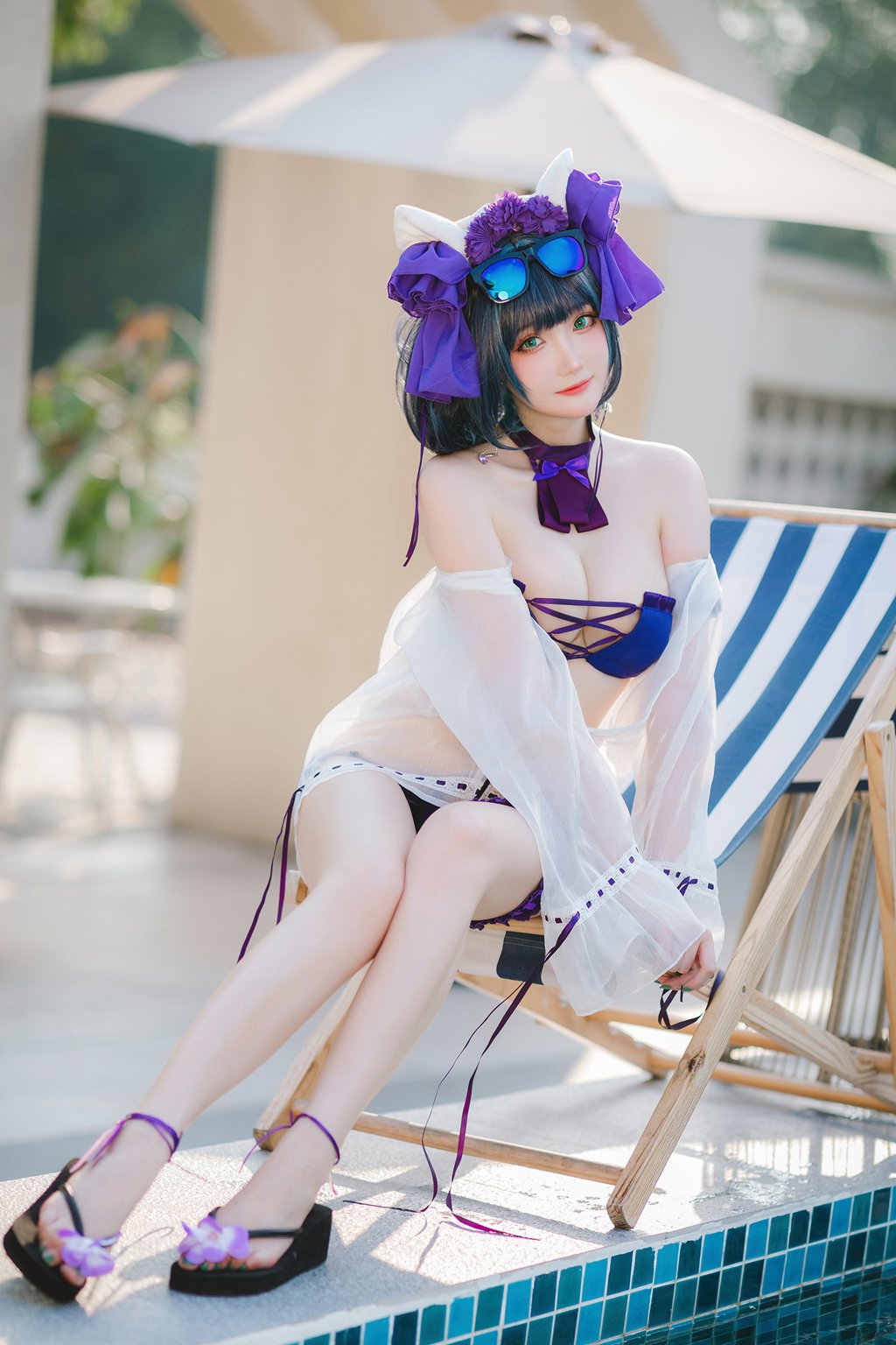 动漫Coser@瓜希酱 柴郡泳装 [32P/103MB] 网红写真-第4张