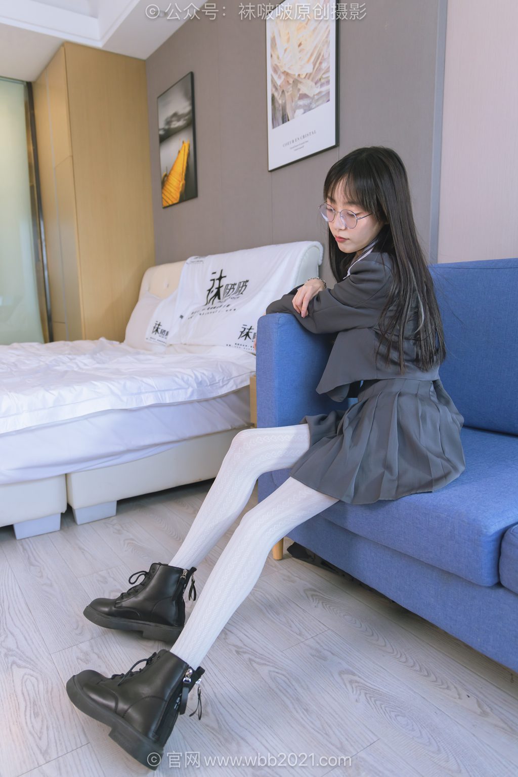 [BoBoSocks袜啵啵] NO.637 稚予-短靴、厚白丝、学苑风 [140P/1V/5.06GB] 年费专享-第3张