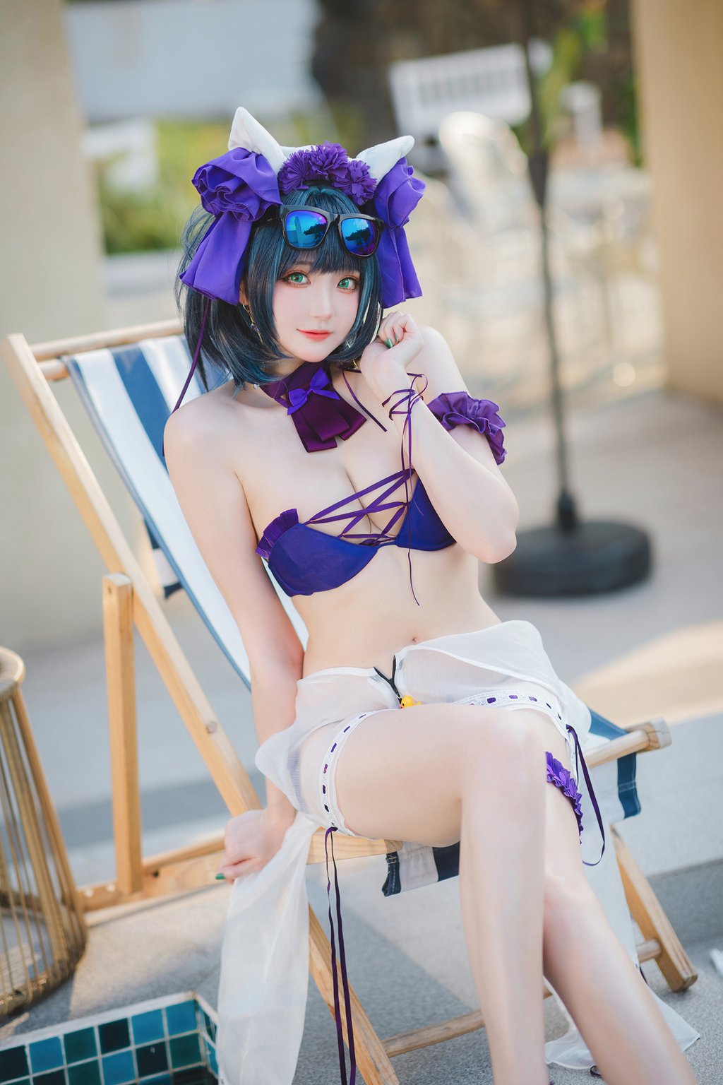 动漫Coser@瓜希酱 柴郡泳装 [32P/103MB] 网红写真-第3张