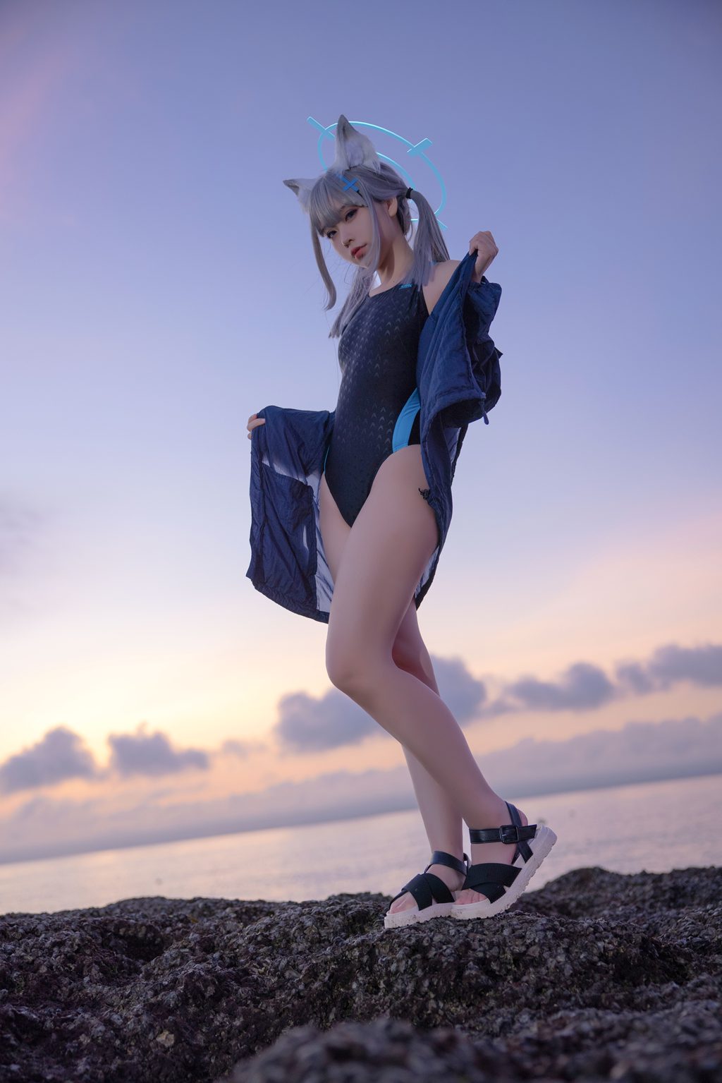 动漫博主@G44不会受伤 碧蓝档案-砂狼白子泳装[26P-249M] 网红写真-第2张