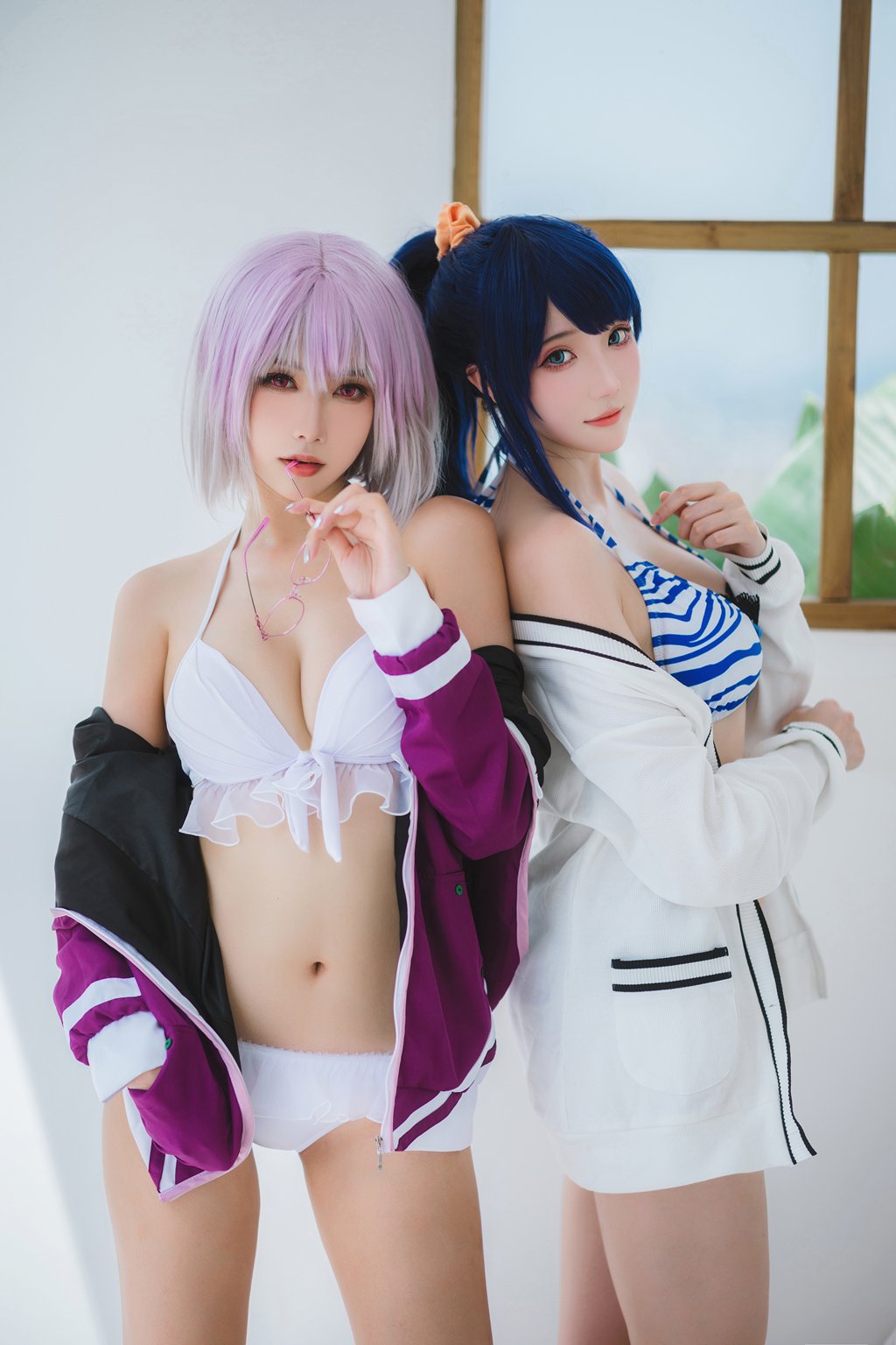 动漫Coser@瓜希酱 &Momoko葵葵 – 宝多六花 新条茜 泳装[85P-269M] 网红写真-第2张