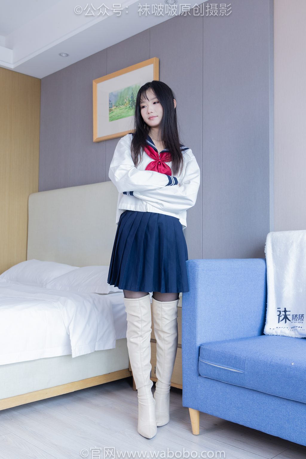 [BoBoSocks袜啵啵] NO.642 甜甜圈-过膝靴、板鞋、白棉袜、薄嘿丝 [152P/1V/6.68GB] 年费专享-第2张