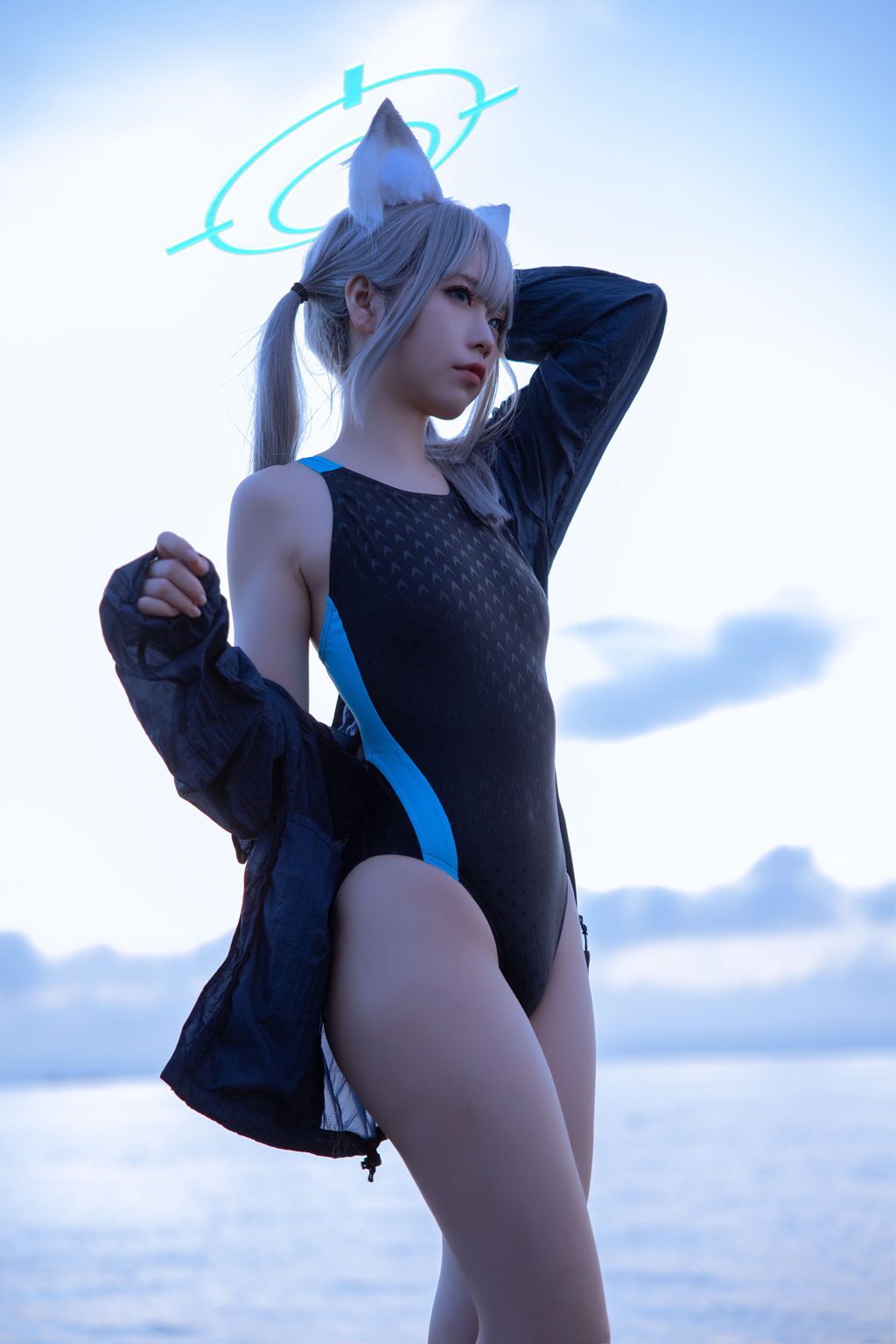 动漫博主@G44不会受伤 碧蓝档案-砂狼白子泳装[26P-249M] 网红写真-第1张