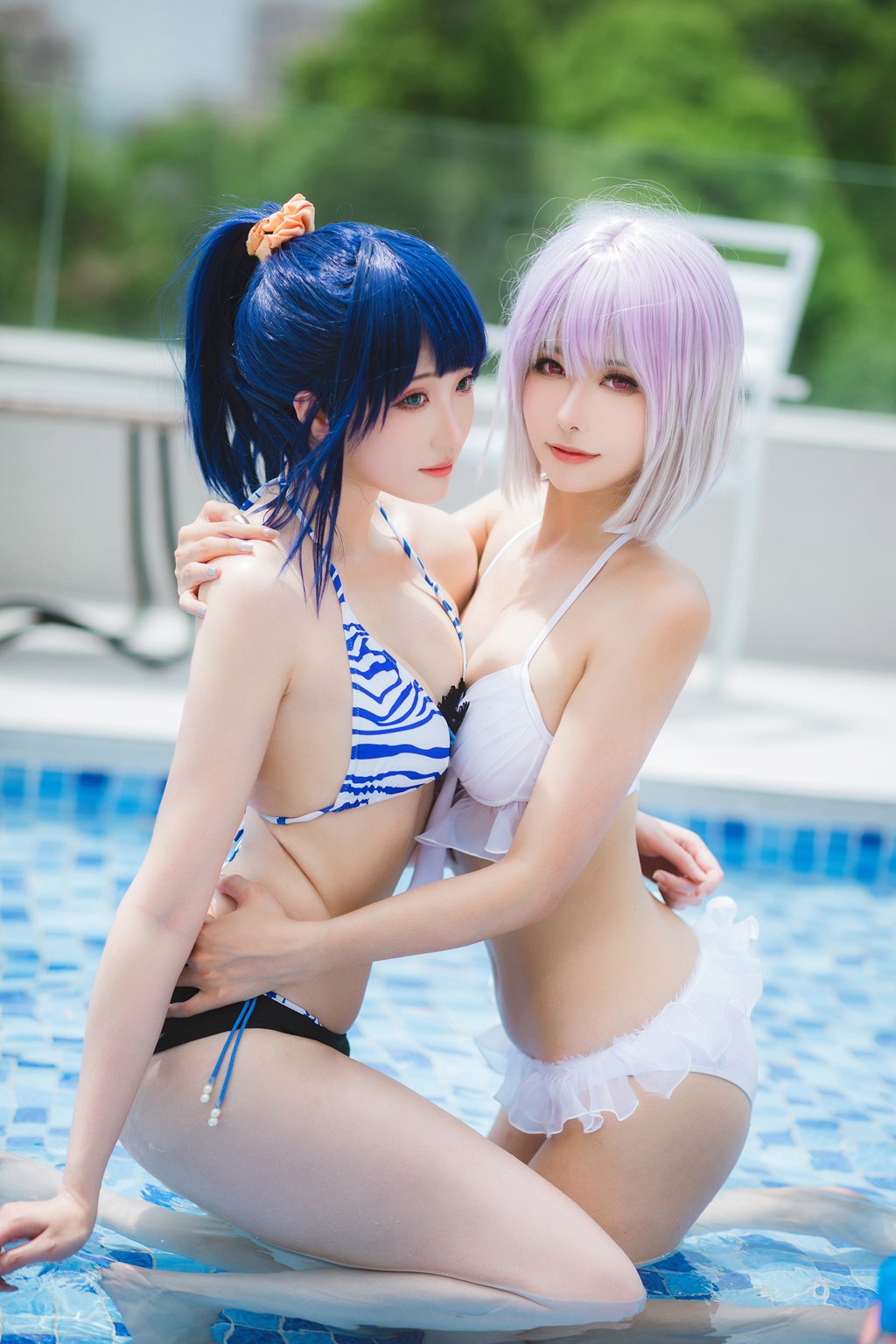 动漫Coser@瓜希酱 &Momoko葵葵 – 宝多六花 新条茜 泳装[85P-269M] 网红写真-第1张