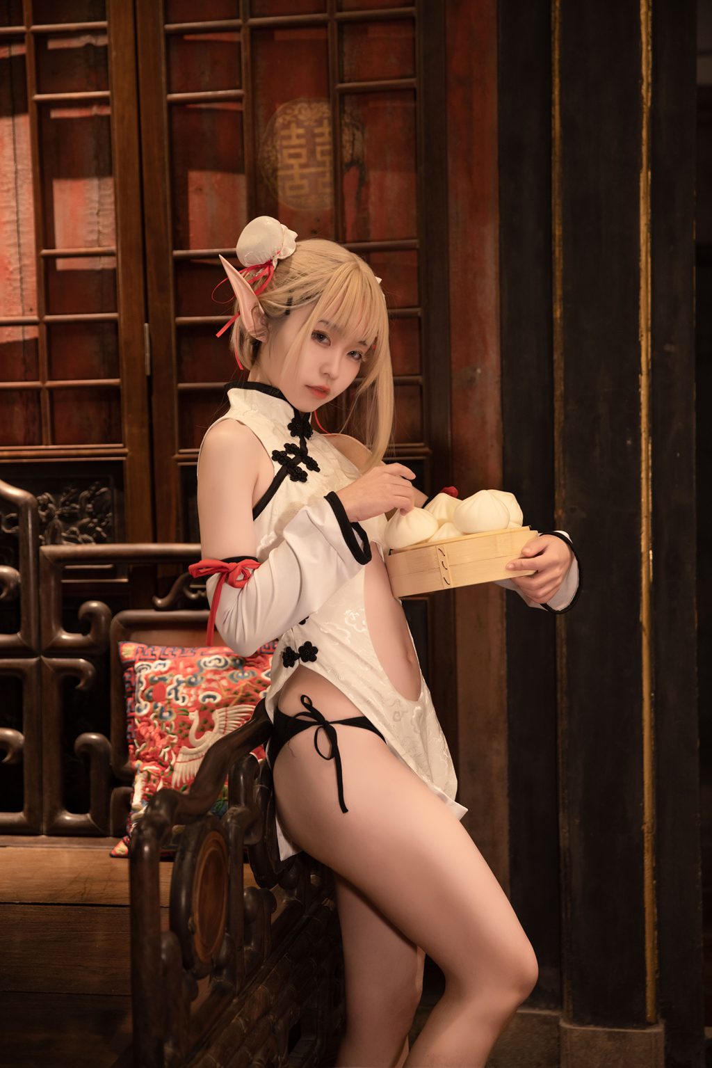 动漫博主@G44不会受伤 水兰儿白旗袍[25P-369M] 网红写真-第1张
