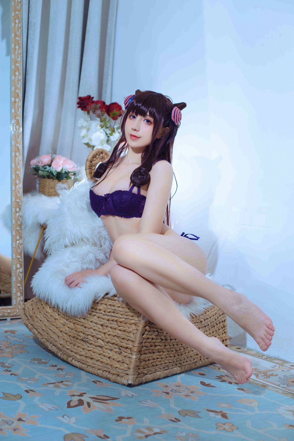 知名动漫博主@九曲Jean 紫式部同人内衣 [23P-185MB] 网红写真-第1张