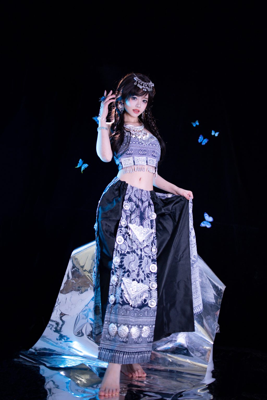 颜值博主@星黛鹿鹿i 苗疆蓝蝶 [52P/403MB] 网红写真-第1张