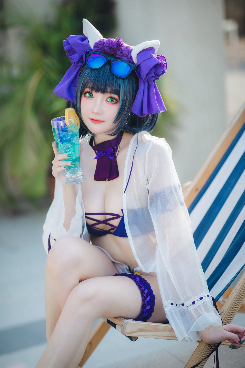 动漫Coser@瓜希酱 柴郡泳装 [32P/103MB] 网红写真-第1张