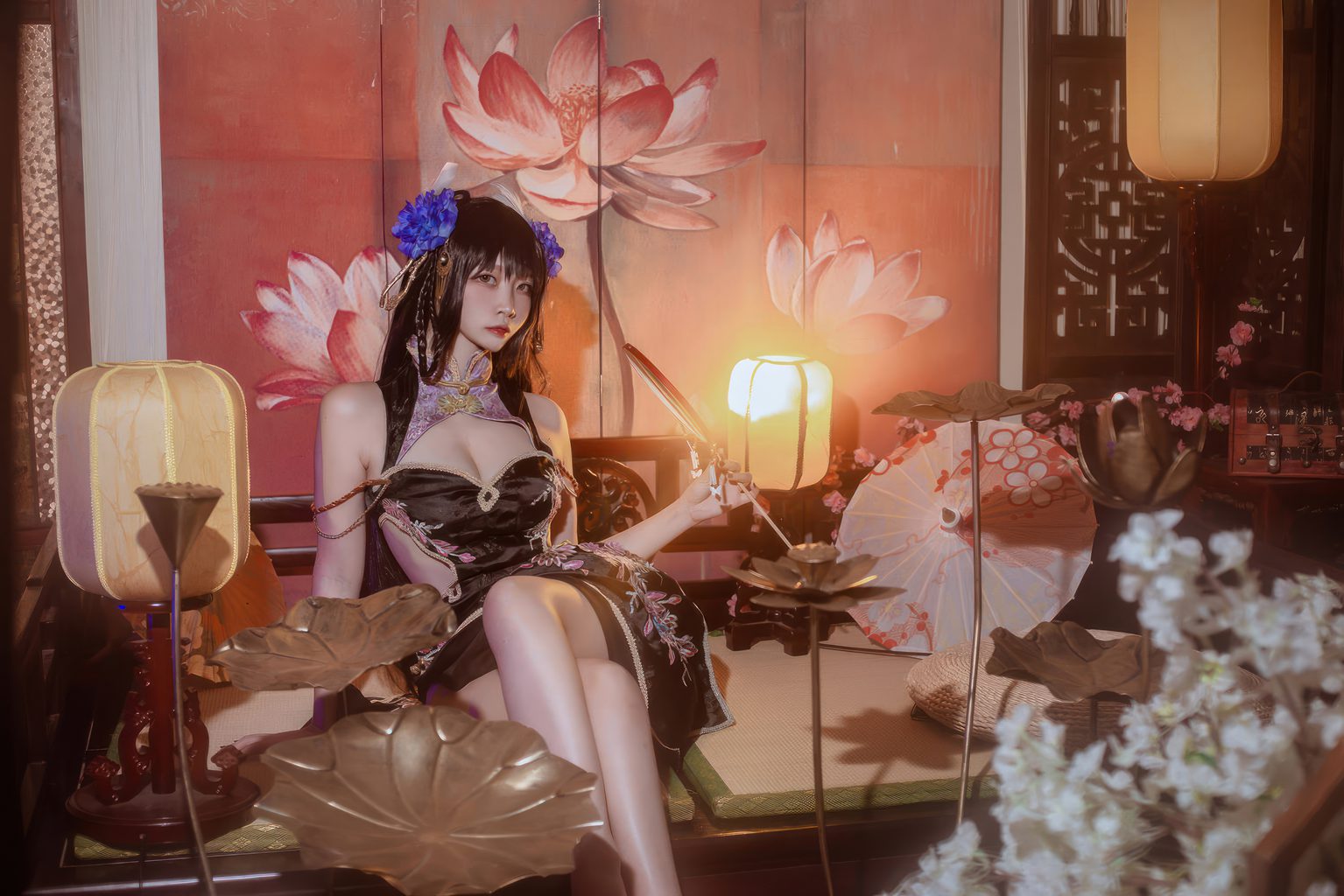 人气Coser动漫博主@二佐Nisa 碧蓝航线-比叡鲟旗袍[24P-240M] 网红写真-第4张