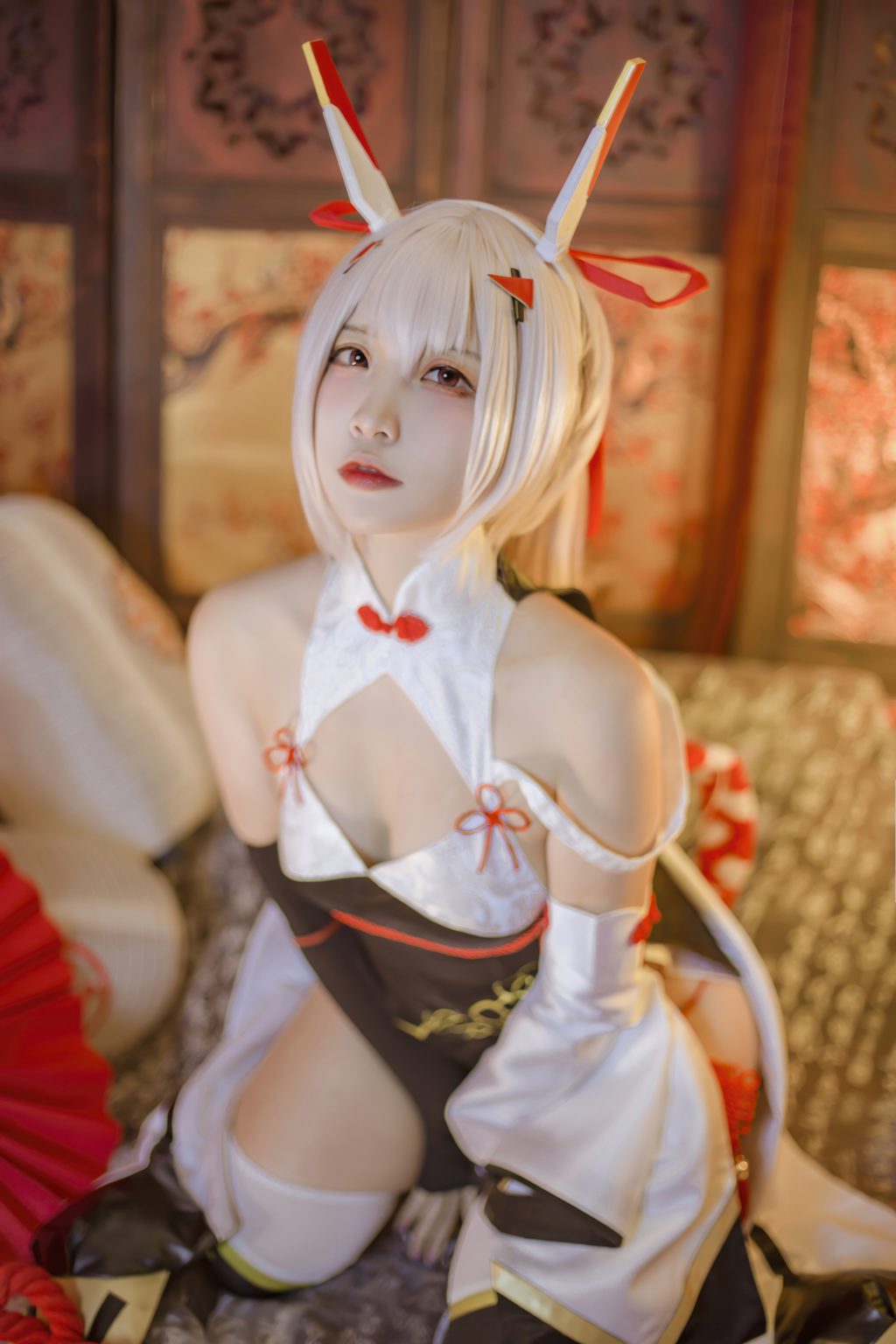人气Coser动漫博主@二佐Nisa 碧蓝航线-绫波新春旗袍[27P-139M] 网红写真-第4张