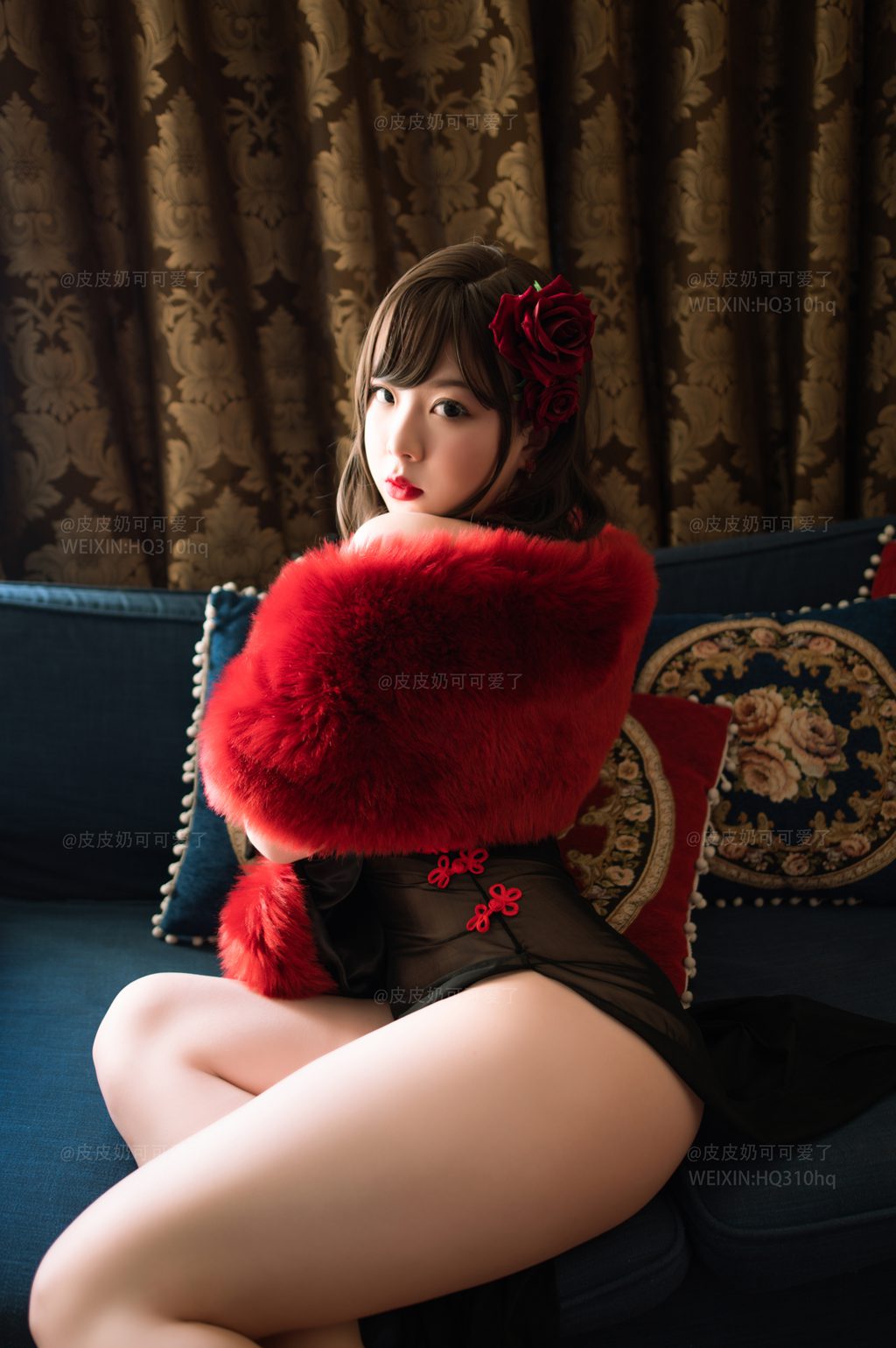 微博人气博主@皮皮奶可可爱了-玫瑰 [50P-509MB] 网红写真-第4张