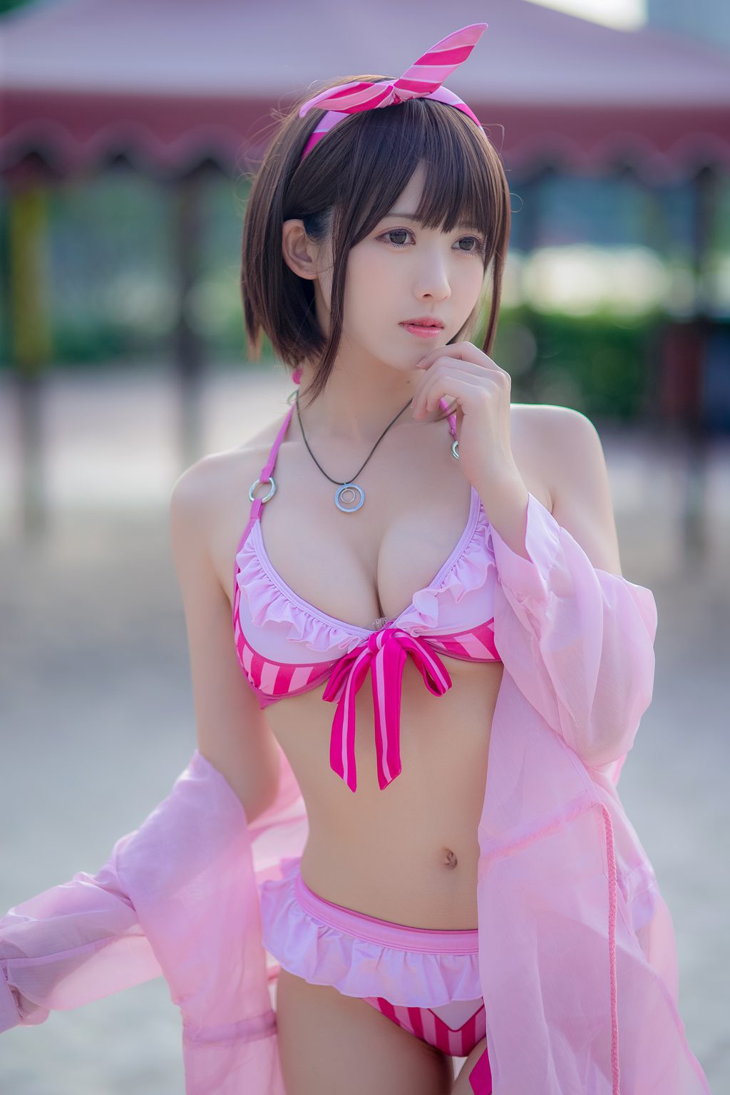 人气动漫Coser@面饼仙儿 加藤惠泳装[20P-138M] 网红写真-第4张