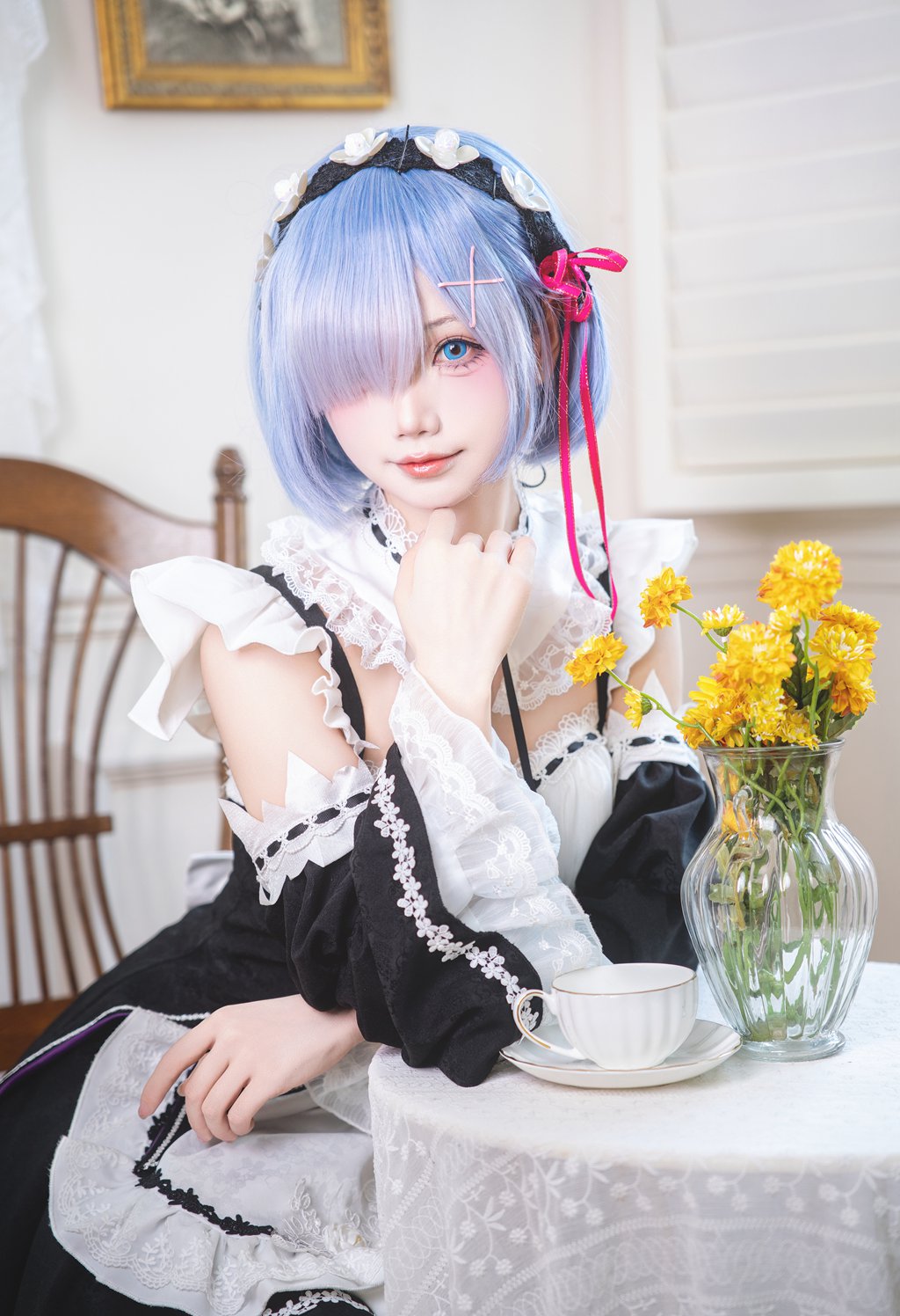 人气动漫Coser@Shika小鹿鹿 雷姆[18P-386M] 网红写真-第4张