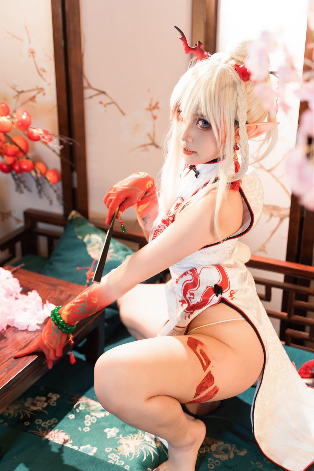 动漫博主@小和甜酒 明日方舟年夕旗袍双人御守 [199P/1.19G] 网红写真-第3张