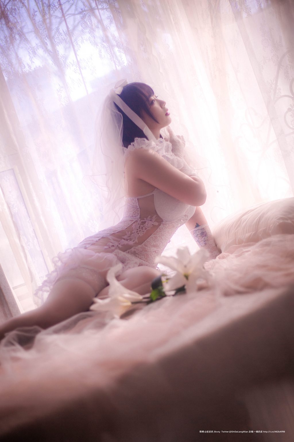 微博人气博主@皮皮奶可可爱了-朦胧婚纱 [66P-52MB] 网红写真-第3张