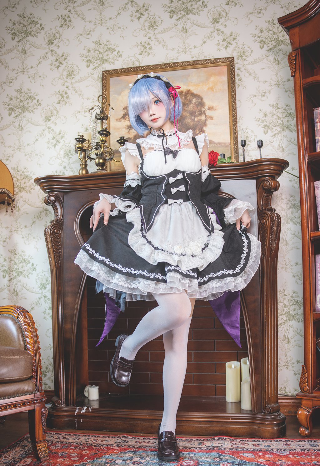人气动漫Coser@Shika小鹿鹿 雷姆[18P-386M] 网红写真-第3张