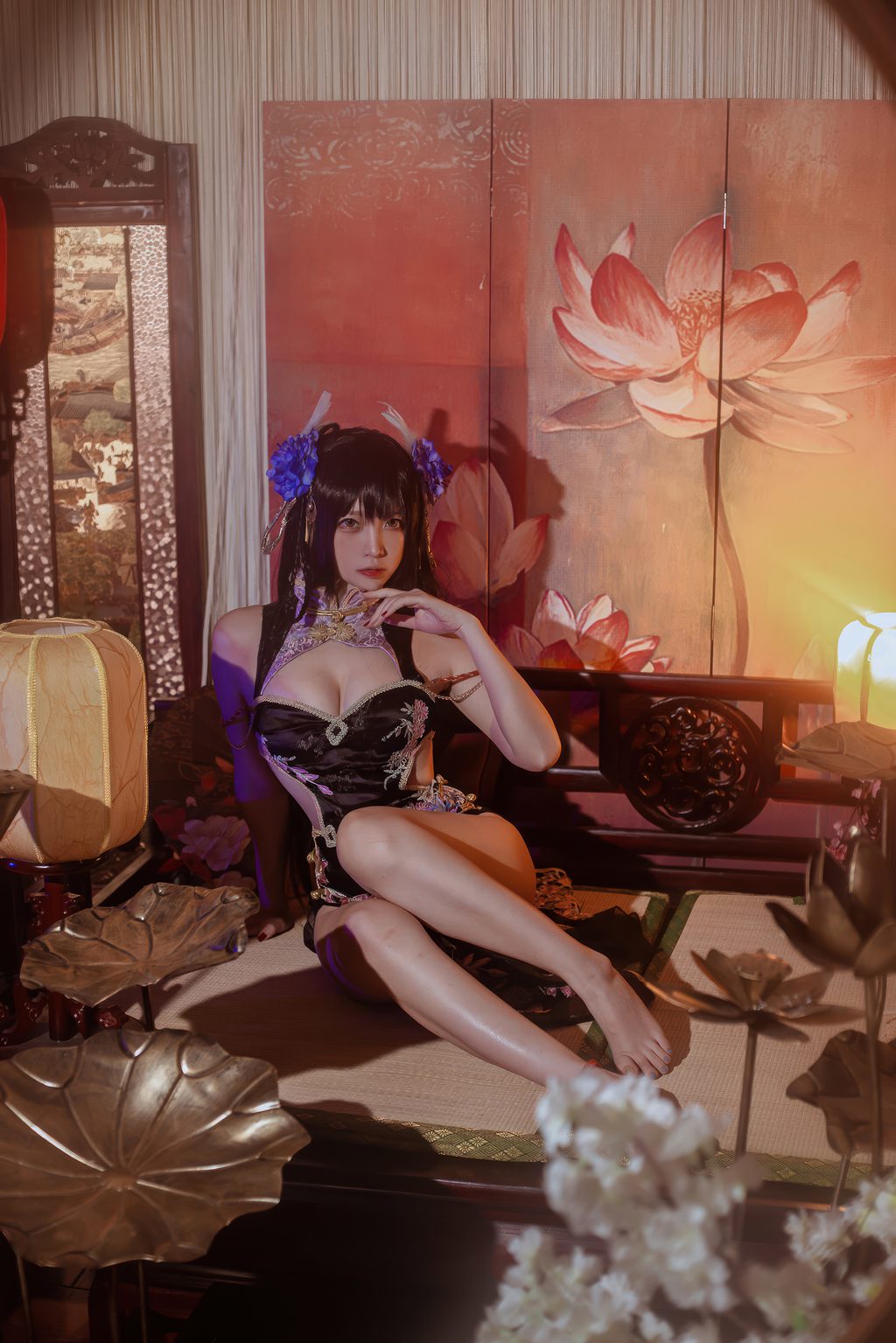 人气Coser动漫博主@二佐Nisa 碧蓝航线-比叡鲟旗袍[24P-240M] 网红写真-第2张