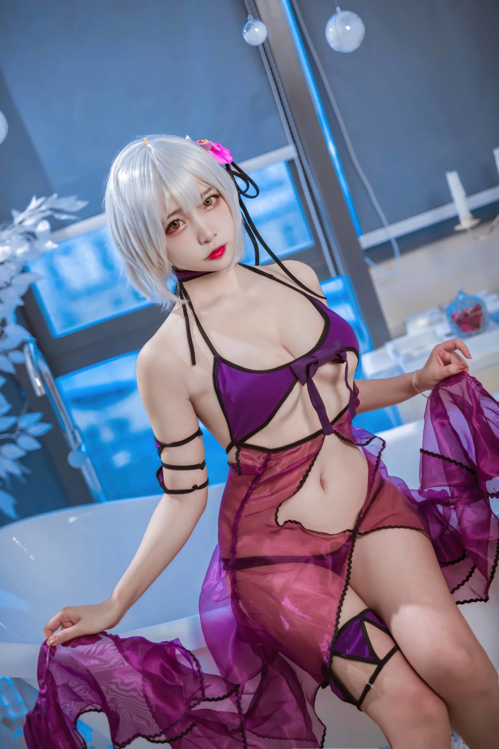人气Coser动漫博主@二佐Nisa FATE-黑贞水着[40P-178M] 网红写真-第3张