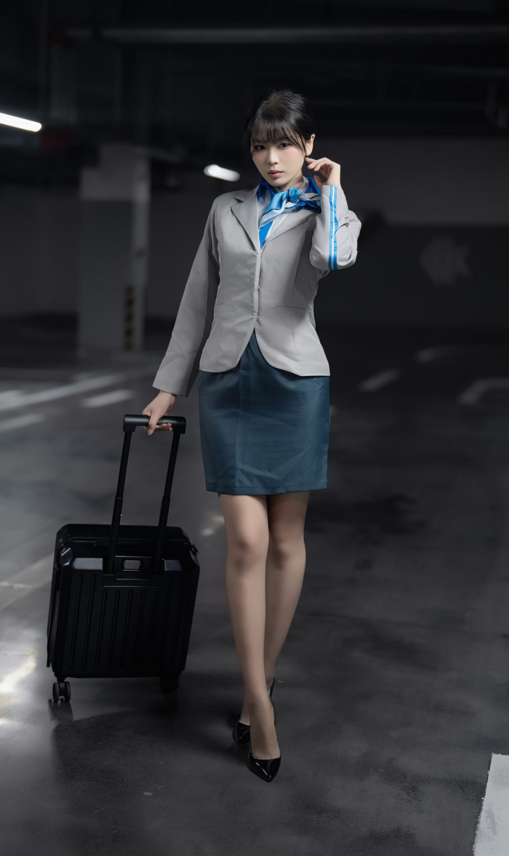 动漫Coser@轩萧 生日作 空姐黑丝+灰丝[140P-2V-7.82G] 网红写真-第2张