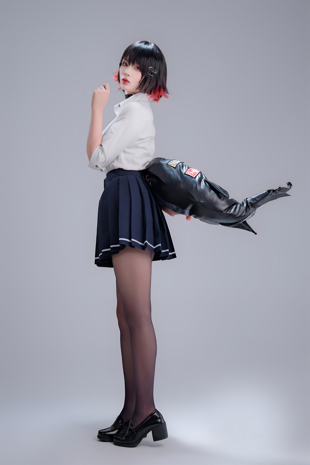 动漫Coser@轩萧 鲨鱼妹JK[101P-1V-551.5M] 网红写真-第2张