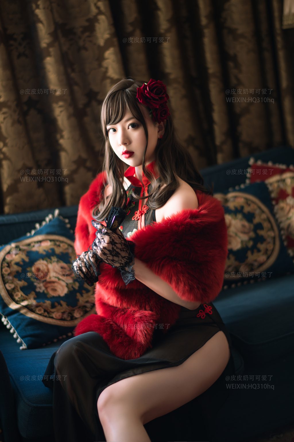 微博人气博主@皮皮奶可可爱了-玫瑰 [50P-509MB] 网红写真-第2张