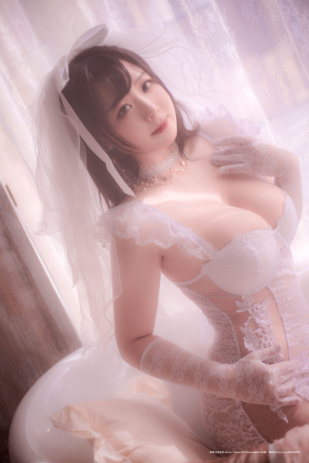 微博人气博主@皮皮奶可可爱了-朦胧婚纱 [66P-52MB] 网红写真-第2张