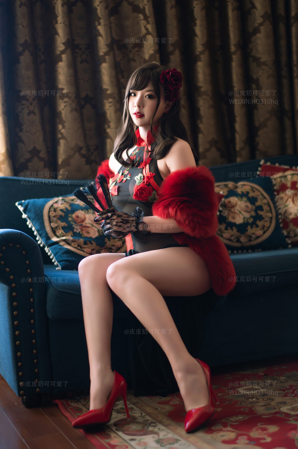 微博人气博主@皮皮奶可可爱了-玫瑰 [50P-509MB] 网红写真-第1张