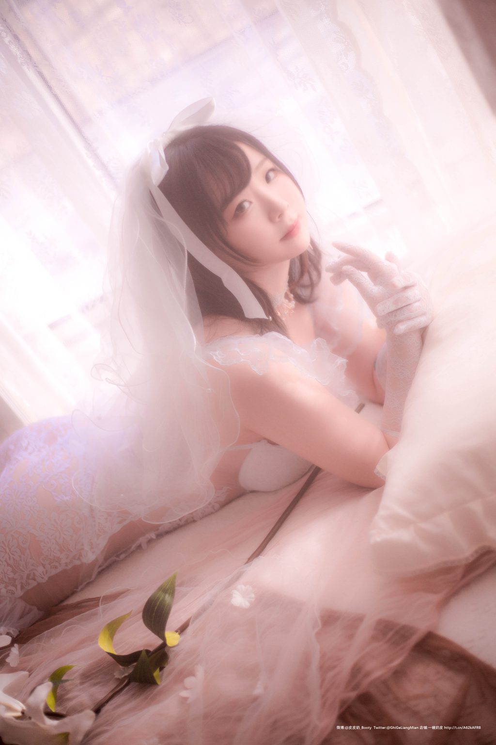 微博人气博主@皮皮奶可可爱了-朦胧婚纱 [66P-52MB] 网红写真-第1张