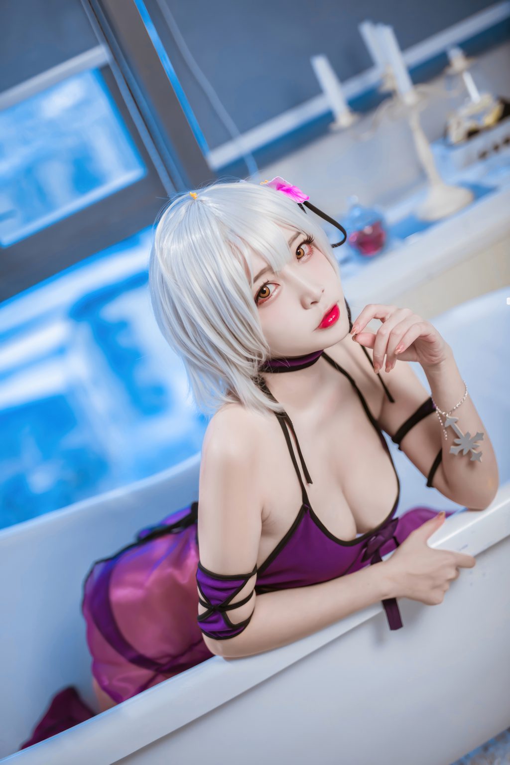 人气Coser动漫博主@二佐Nisa FATE-黑贞水着[40P-178M] 网红写真-第1张