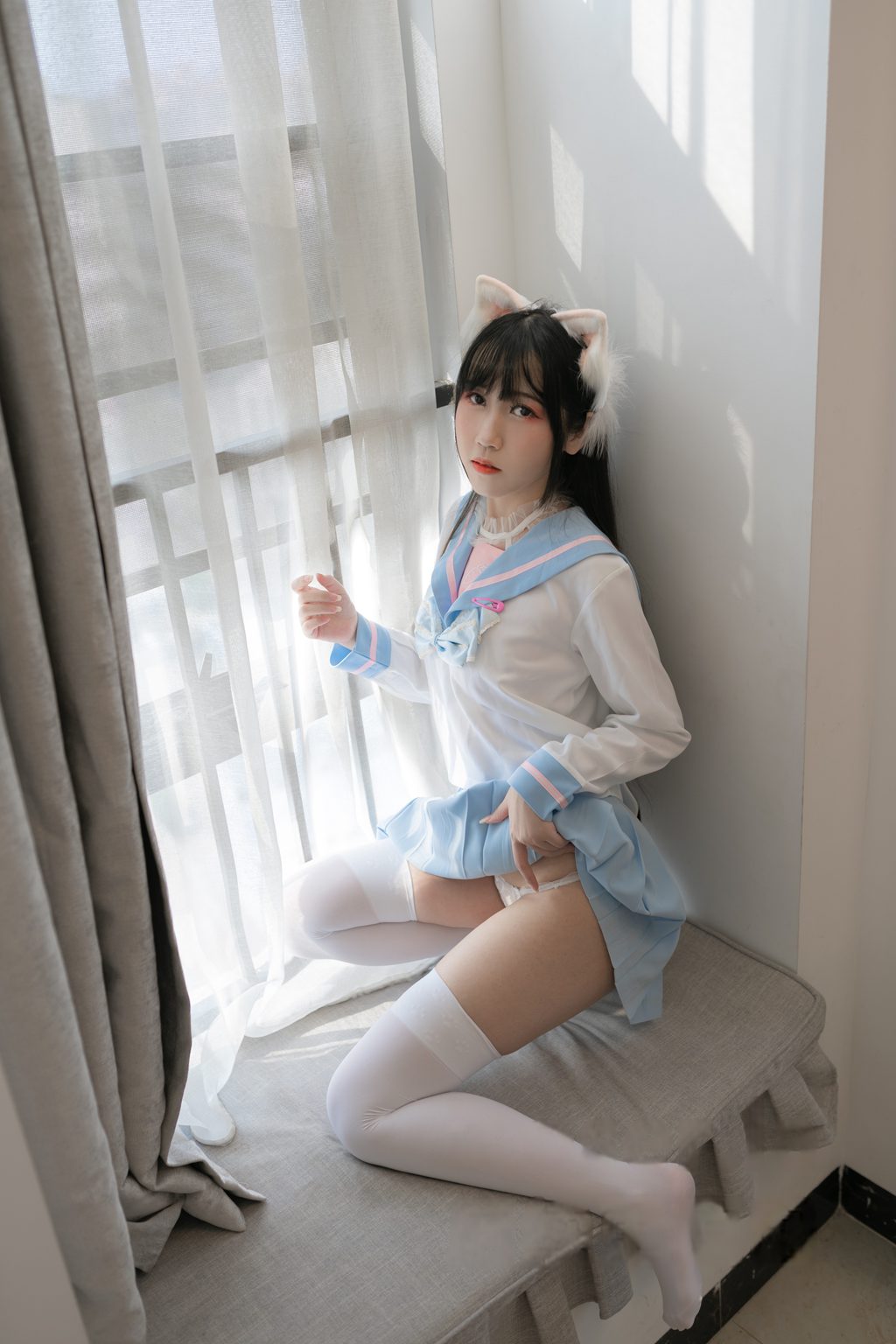 动漫博主@不呆猫 白色兔子JK[63P-388.7M] 网红写真-第3张