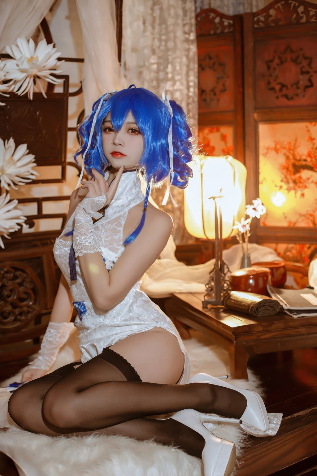 人气Coser动漫博主@二佐Nisa 碧蓝航线 圣路易斯旗袍 [29P/169MB] 网红写真-第3张