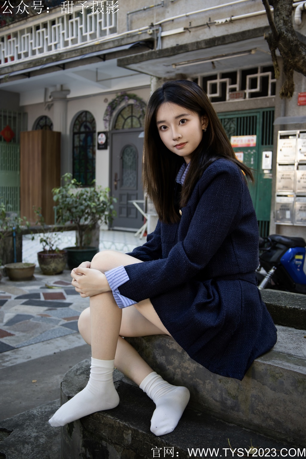 甜予摄影 NO.296 点点-帆布鞋、白色棉袜、裸足（完整版）[122P/2V/8.94G] 年费专享-第4张