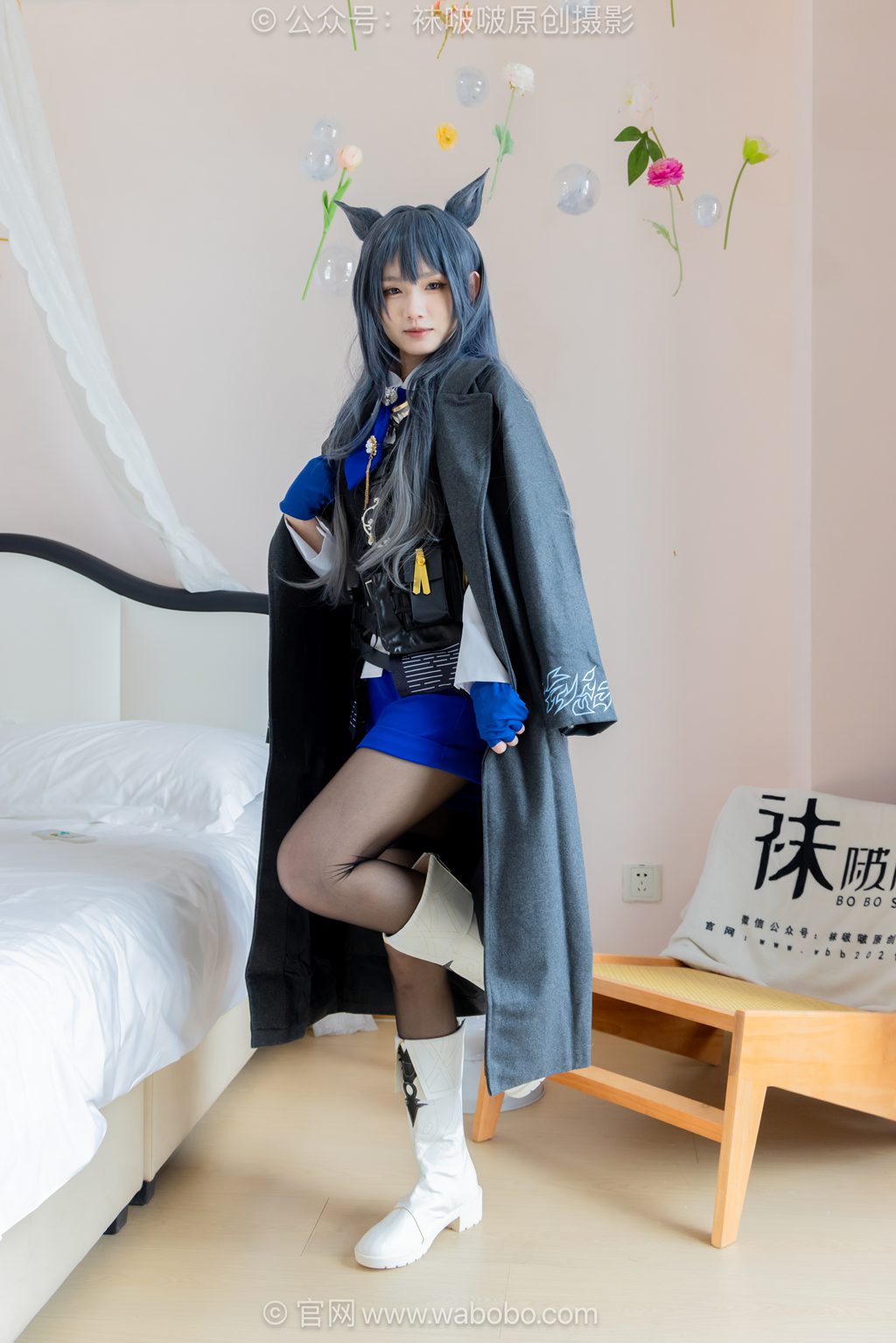 [BoBoSocks袜啵啵] NO.675 甜甜圈 靴子、纯白棉袜（高筒）薄嘿丝（脚尖加固款）cos明日方舟（缄默得克萨斯）肚子疼揉肚子剧情 [152P/1V/6.38GB] 年费专享-第2张