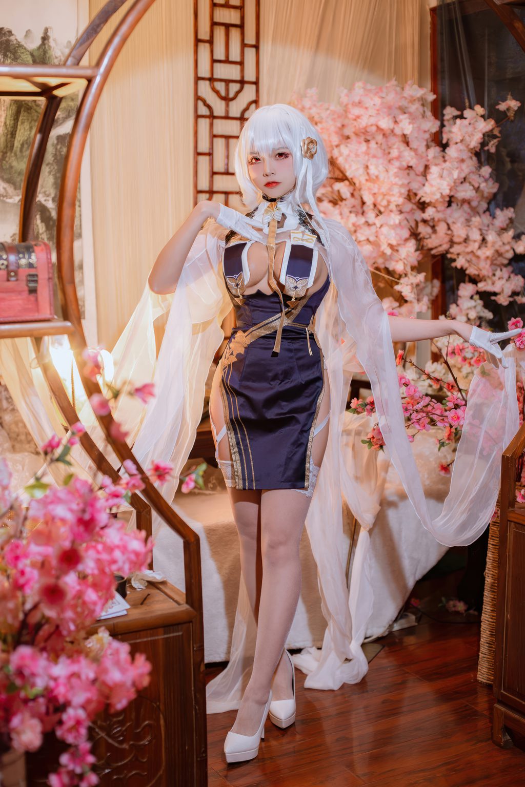 人气Coser动漫博主@二佐Nisa 碧蓝航线 天狼星旗袍 [25P/140MB] 网红写真-第2张