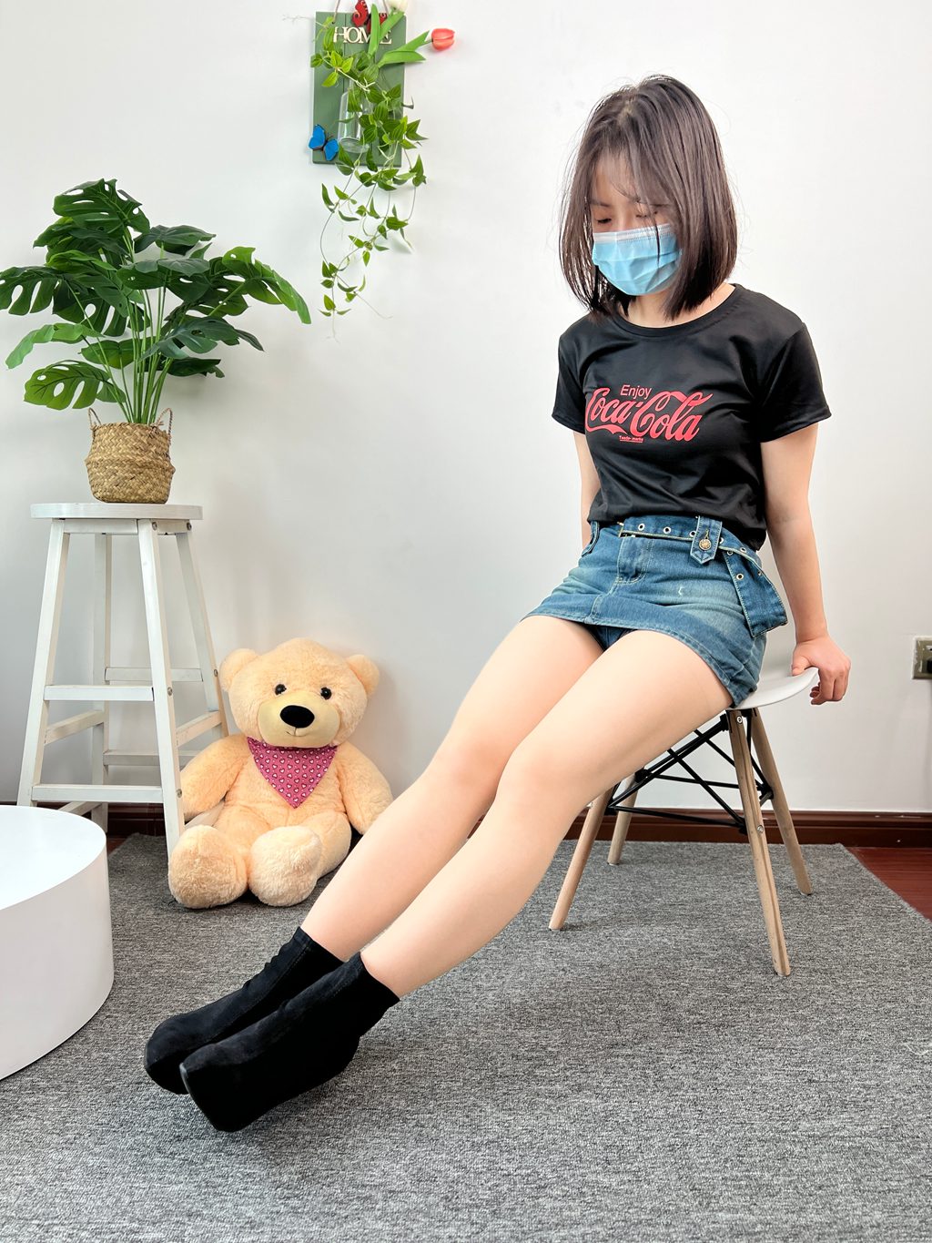 三禾摄影 NO.075 牛仔裙 肉丝 短靴 [258P/1V/1.65GB] 三禾摄影-第2张