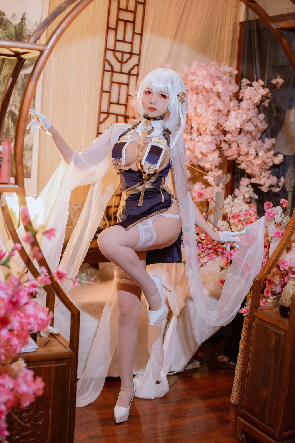 人气Coser动漫博主@二佐Nisa 碧蓝航线 天狼星旗袍 [25P/140MB] 网红写真-第1张