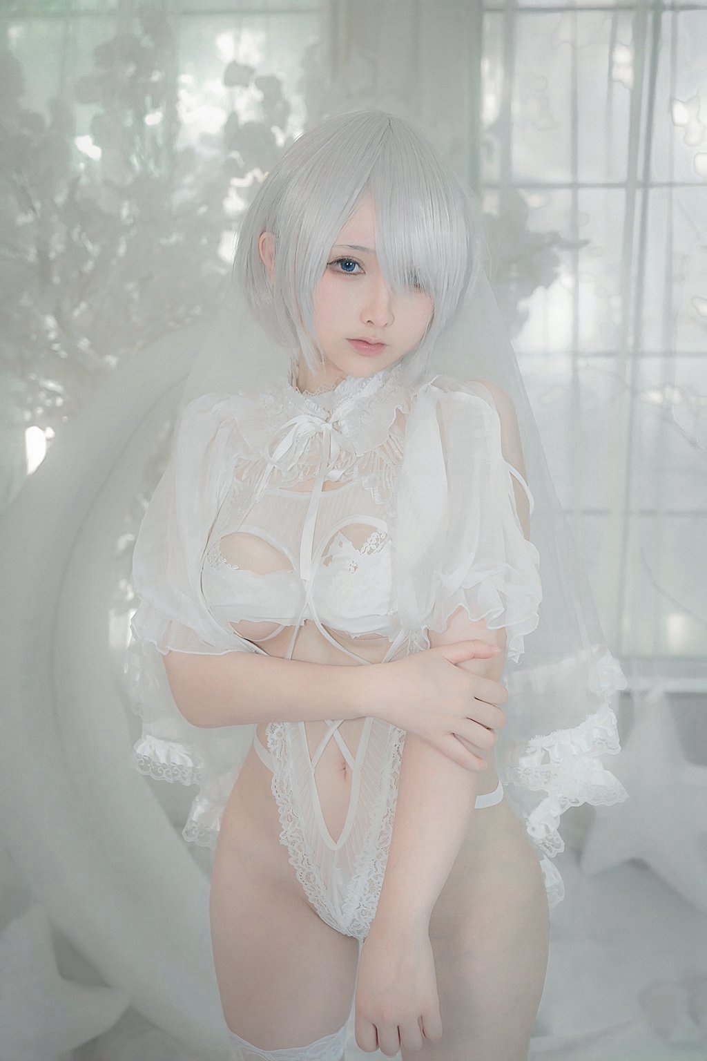 动漫博主@樱梨梨 2B白花嫁 [24P/125MB] 网红写真-第1张