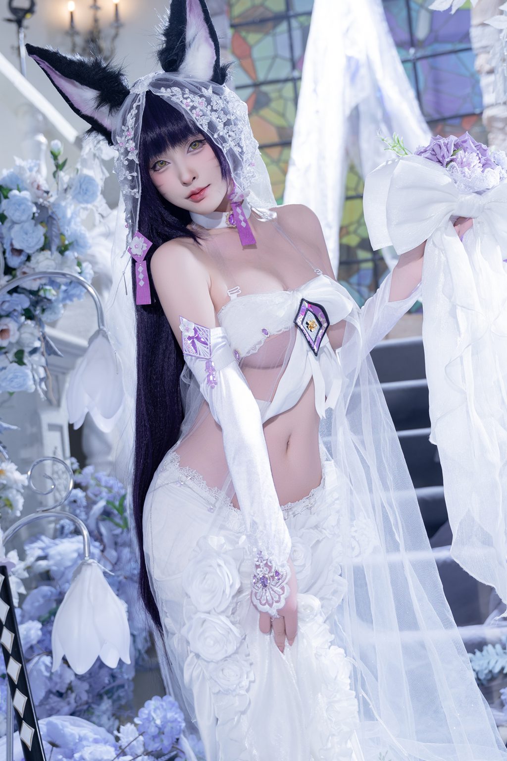 知名动漫博主@清水由乃 碧蓝航线 武藏 紫藤花 [51P1V-639MB] 网红写真-第3张