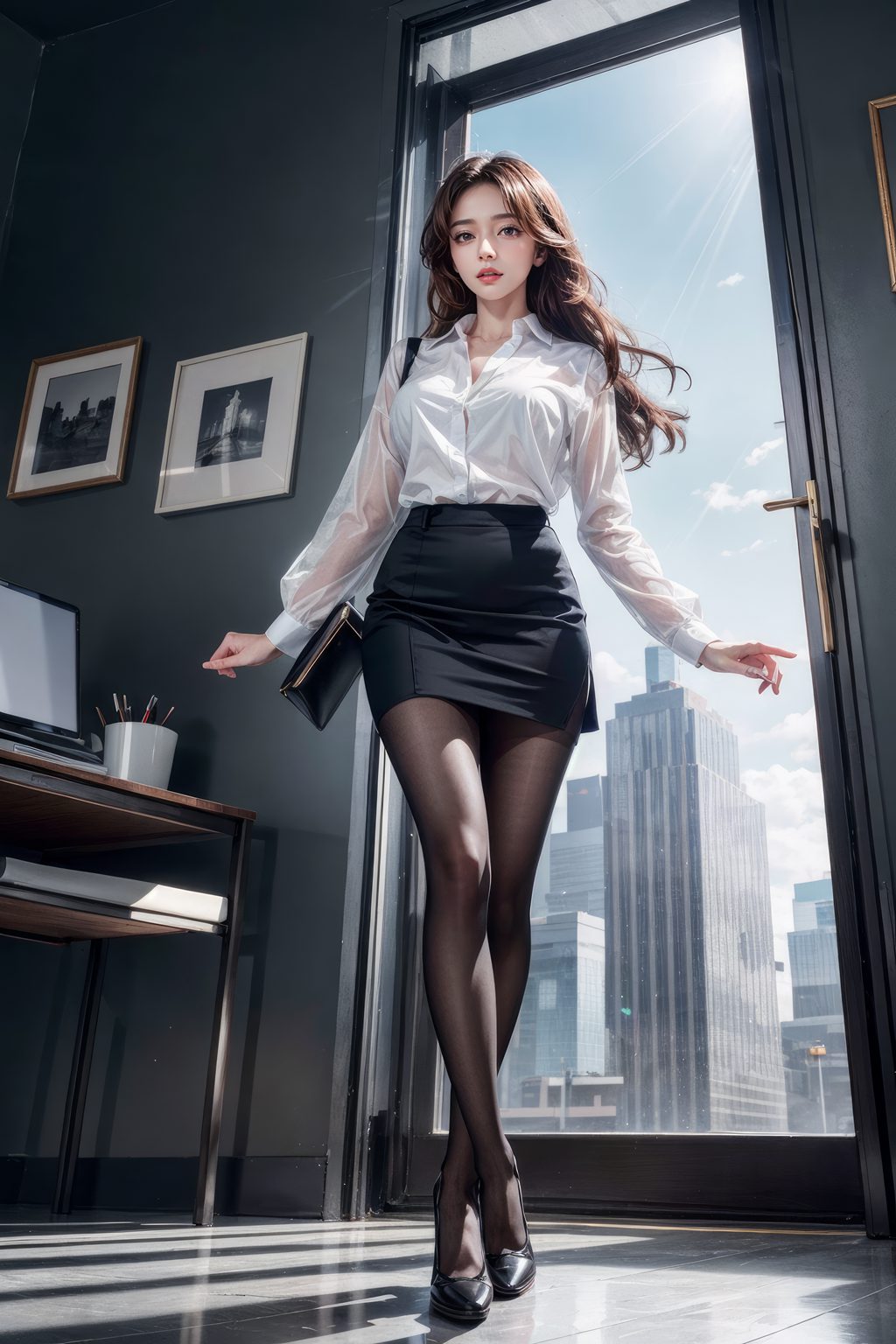 [AI绘画] 办公室的禁忌 [10P/82MB] AI美女-第1张