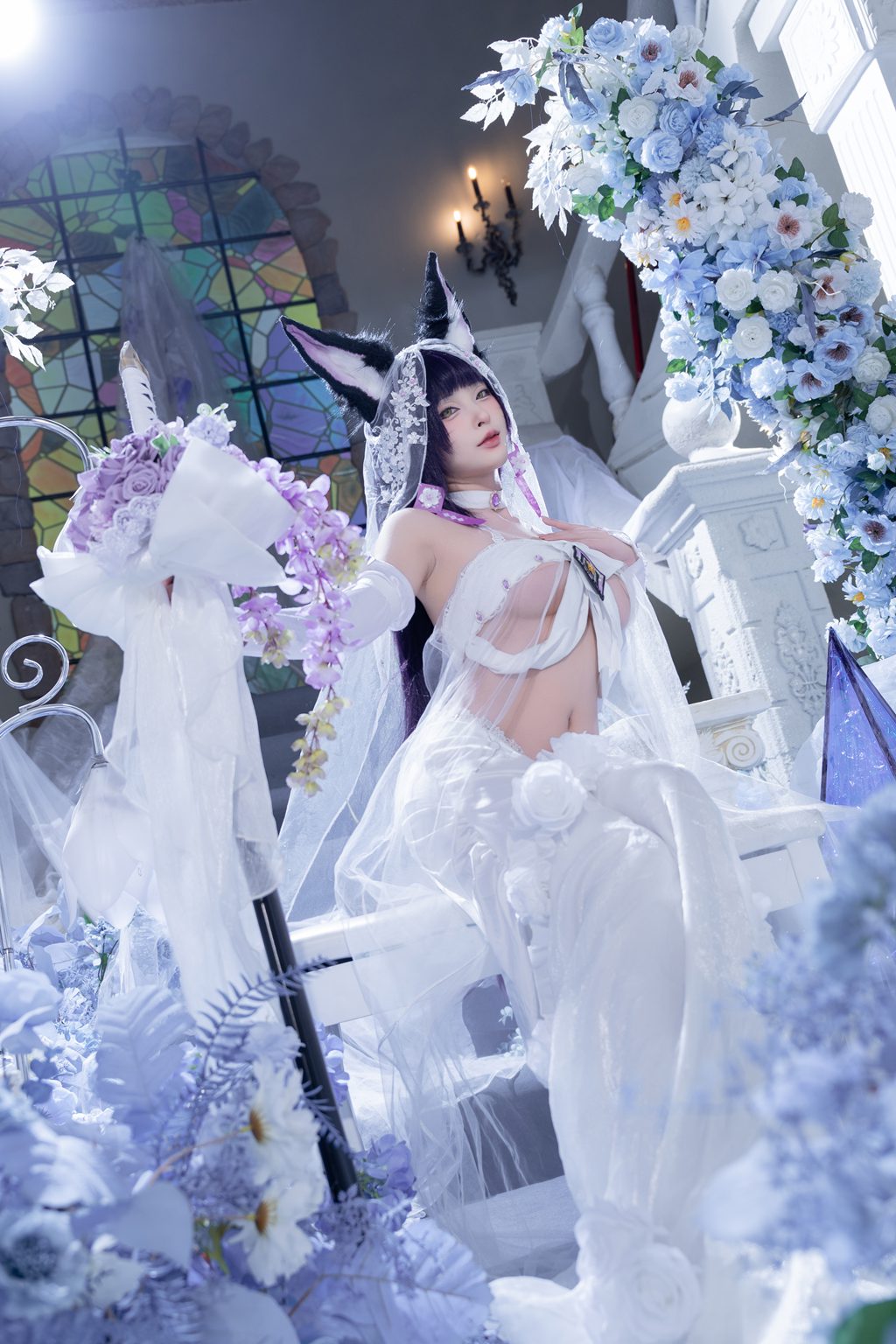 知名动漫博主@清水由乃 碧蓝航线 武藏 紫藤花 [51P1V-639MB] 网红写真-第1张
