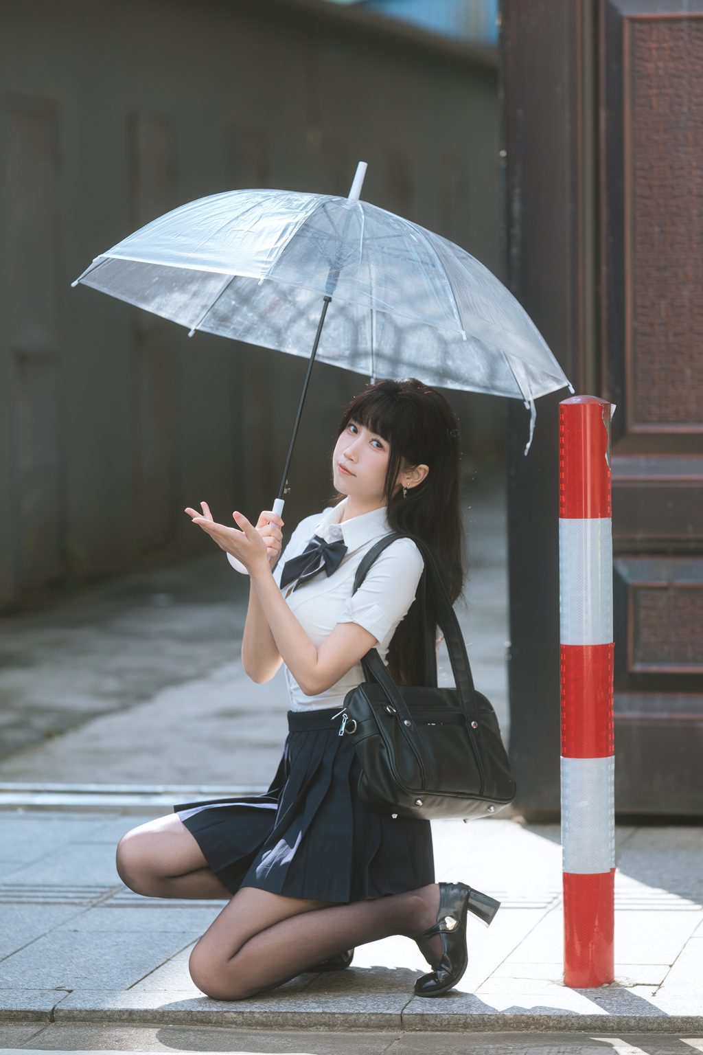 动漫博主@不呆猫 JK学妹户外[59P-391M] 网红写真-第1张