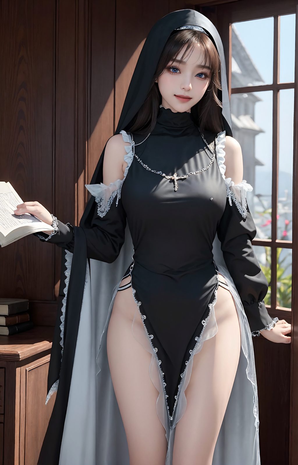 [AI绘画] 大长腿美修女 [45P/227MB] AI美女-第2张