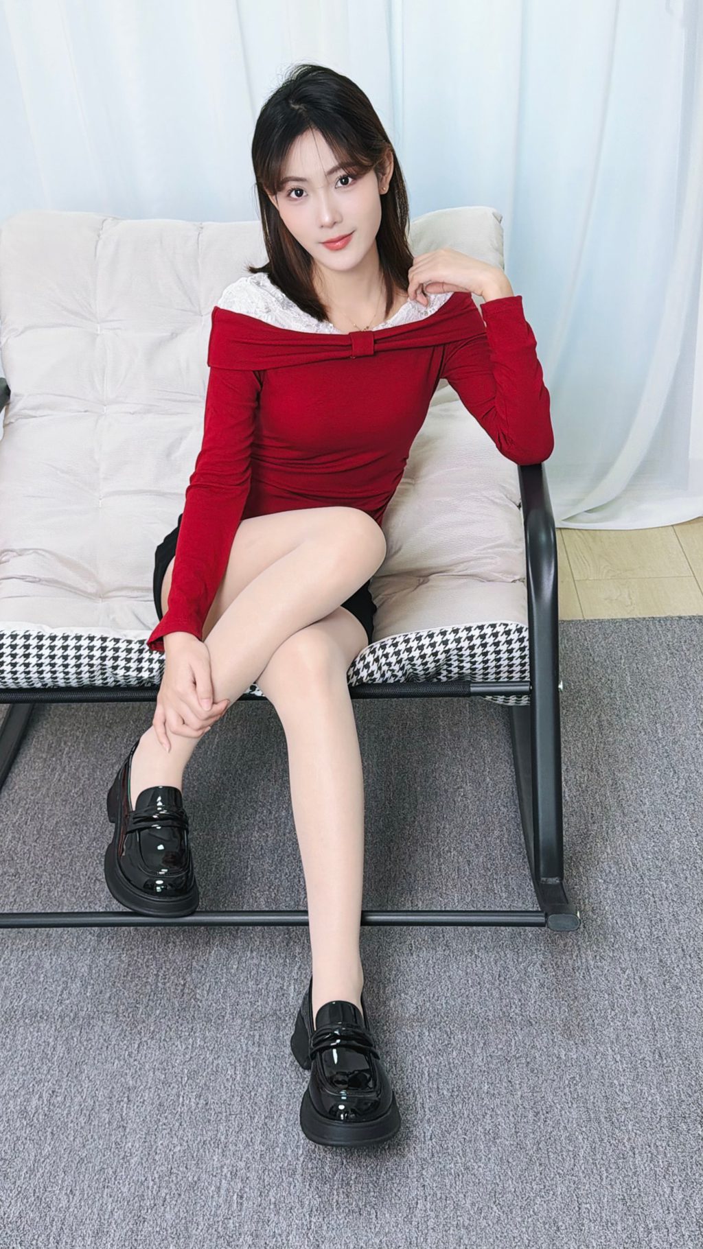 丝韵摄影 NO.3349 阿娇 大红色露肩针织长袖 [147P/1V/2.40GB] 丝韵摄影-第2张