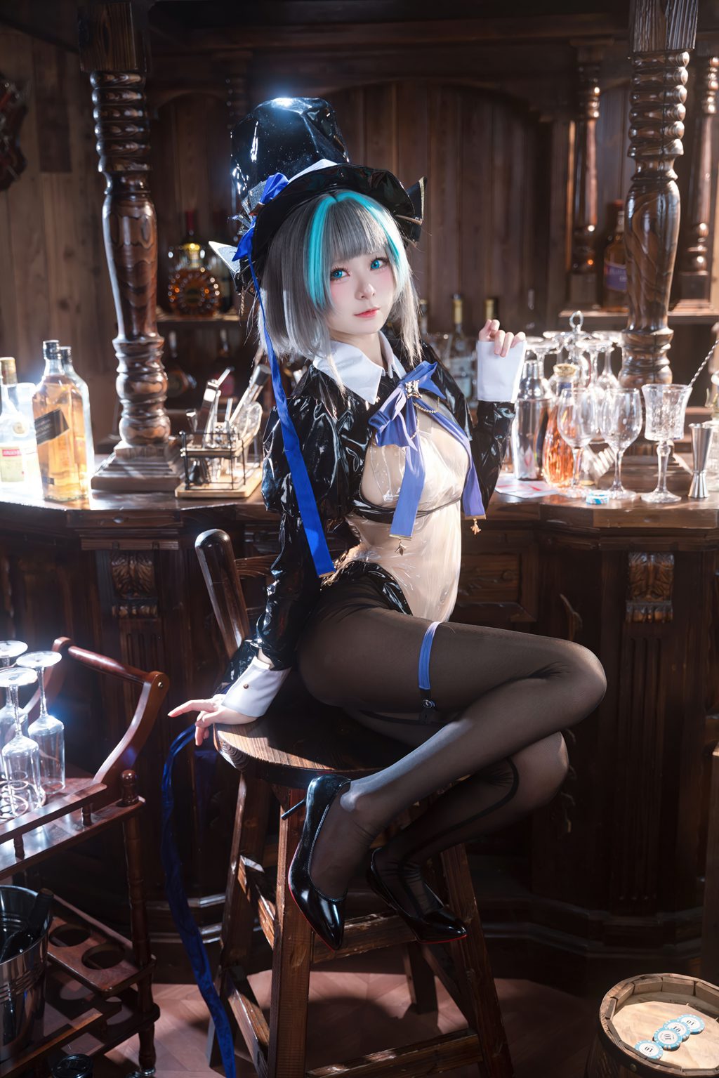 人气Coser@九柒喵 碧蓝航线 柴郡兔女郎 [58P/1.39G] 网红写真-第3张