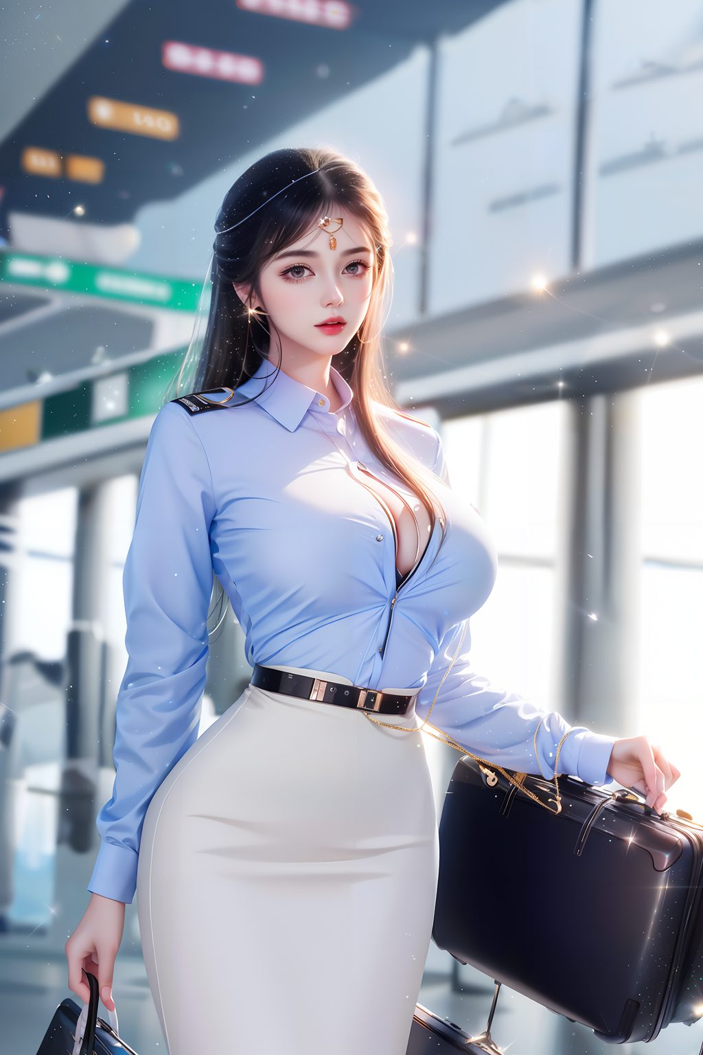 [AI绘画] 丰满少父的机场制服肉惑 [41P/238MB] AI美女-第4张