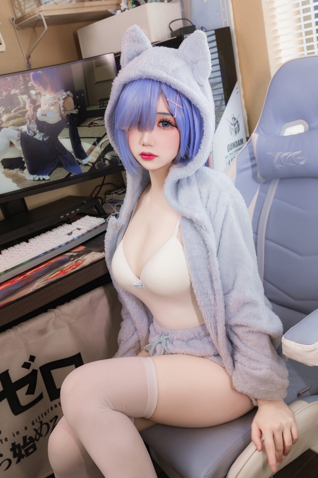 动漫博主@雪晴Astra 雷姆猫 [13P/167MB] 网红写真-第1张