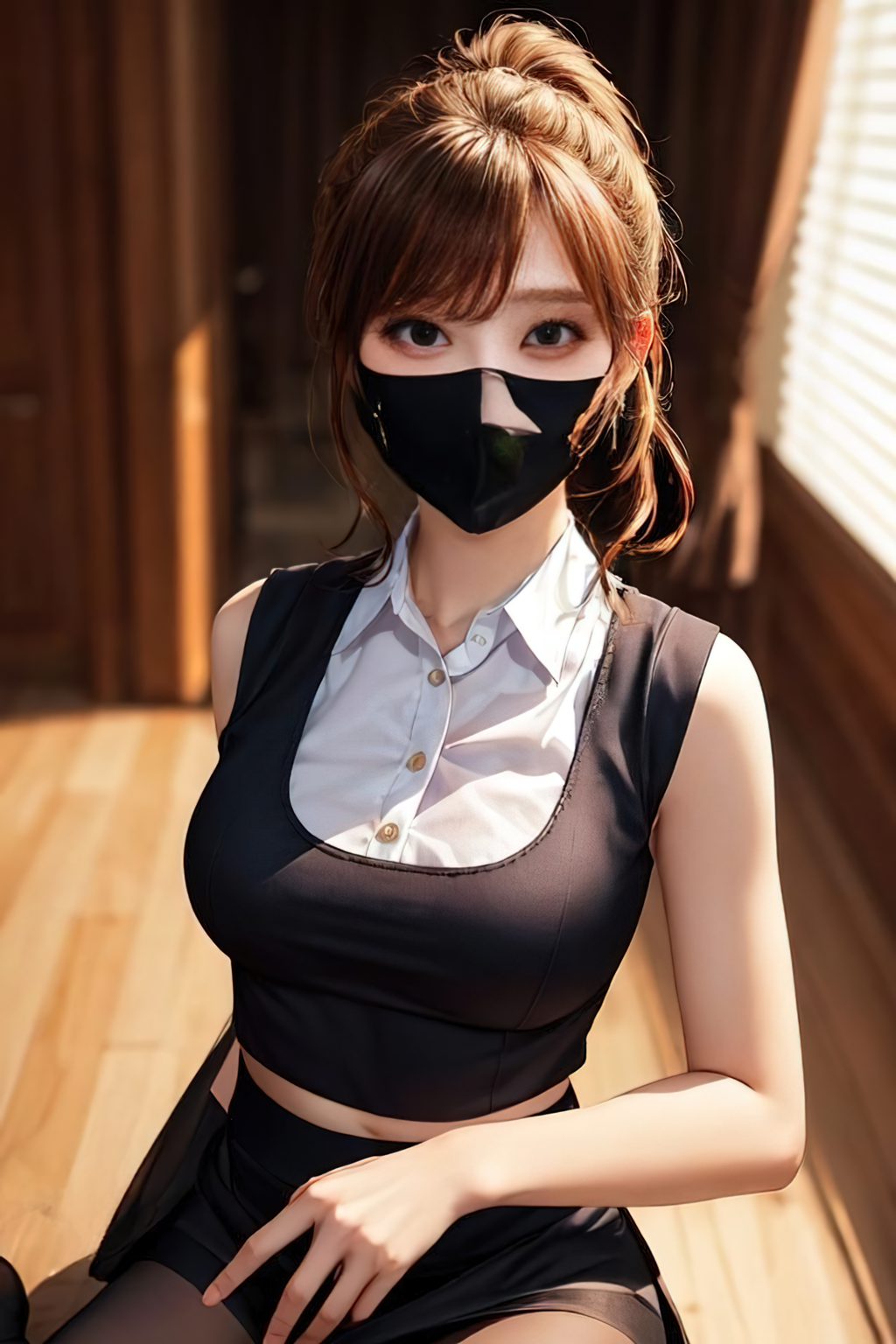 [AI绘画] 清纯美女的口罩范1 [75P/244MB] AI美女-第1张