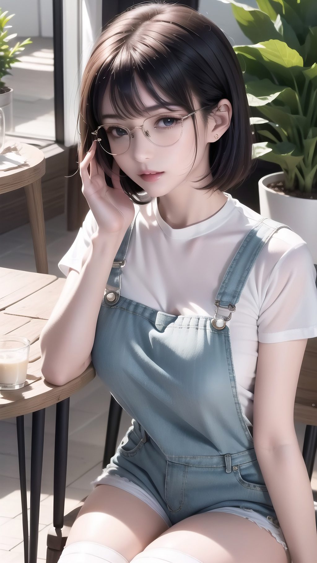 [AI绘画] 背带裤 [20P/74MB] AI美女-第1张